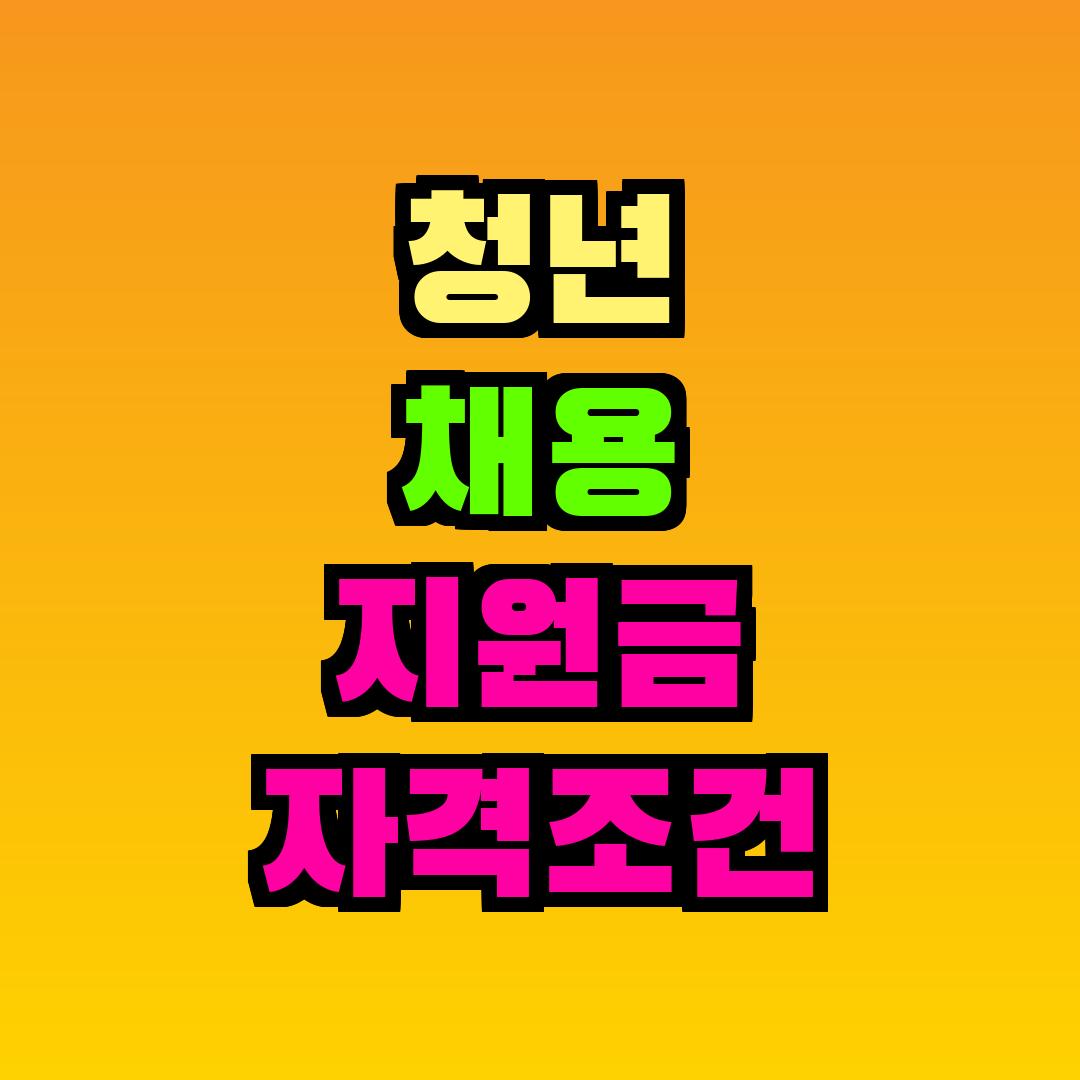 청년 채용 지원금 자격조건